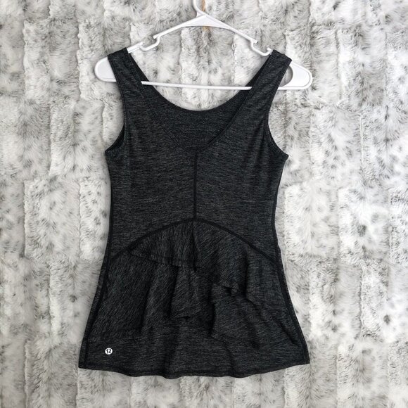 Lululemon Women's Hustle Tank Back Ruffle Gray 4 - Picture 2 of 12